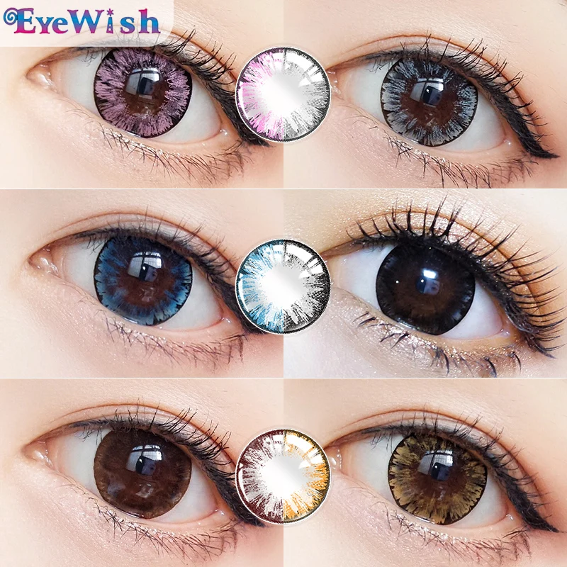 EYEWISH-2pcs Lenses BIG EYE Series Colored Lenses Beauty Contact lenses Comestic Eye Color Lens Colored Eyes Contacts 14.5MM