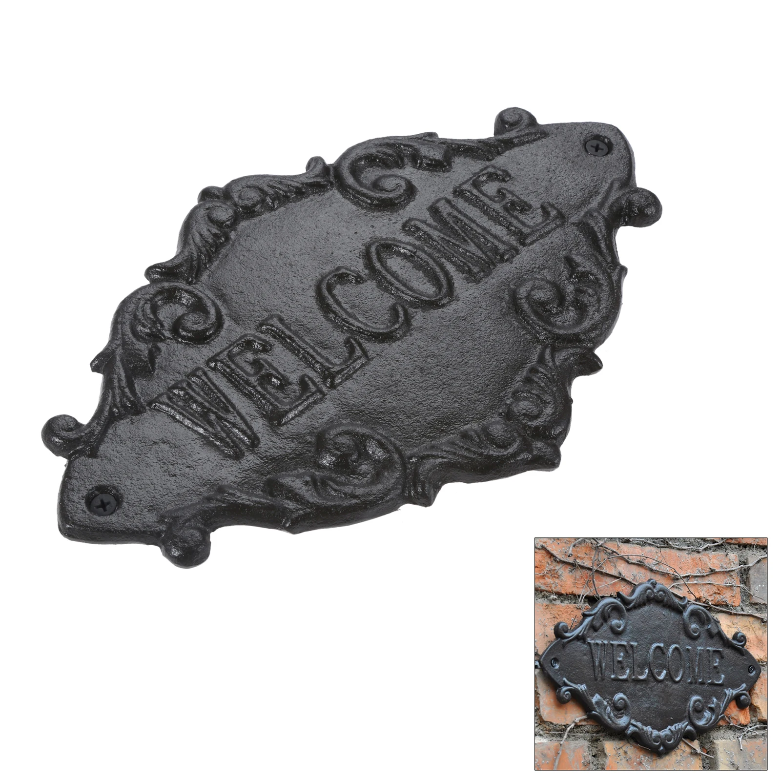 1pc Iron Welcome Sign Wall Mounted Poster Decor Brand Door Plate Vintage Attractive Home/Restaurant/Bar/Cafe/Store/Outdoor screw