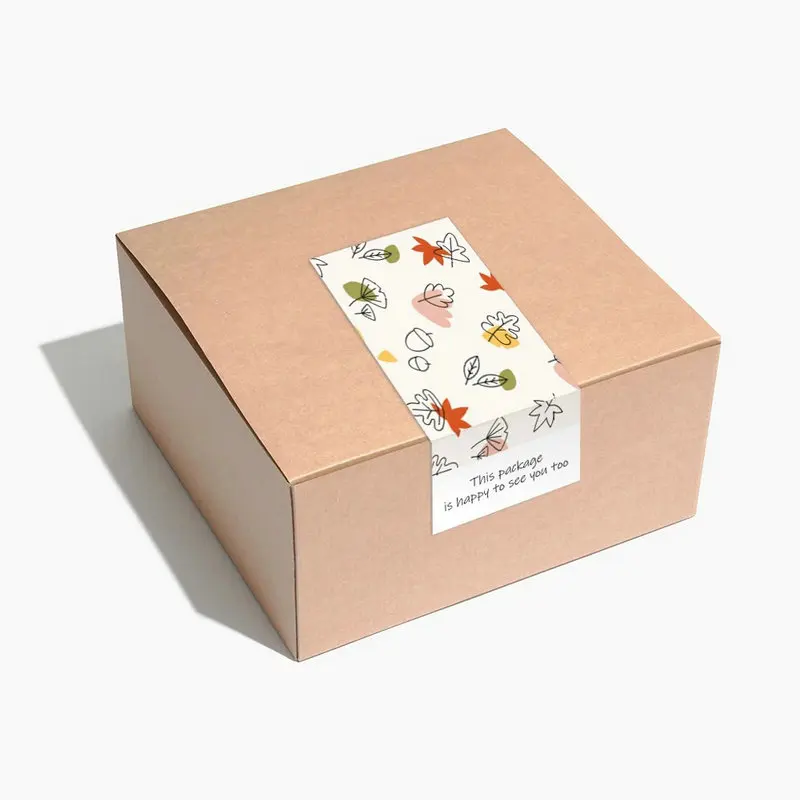 NEW green leaf rectangular Sticker gift box sealed adhesive coated paper label Reward stickers for Kids Encourage