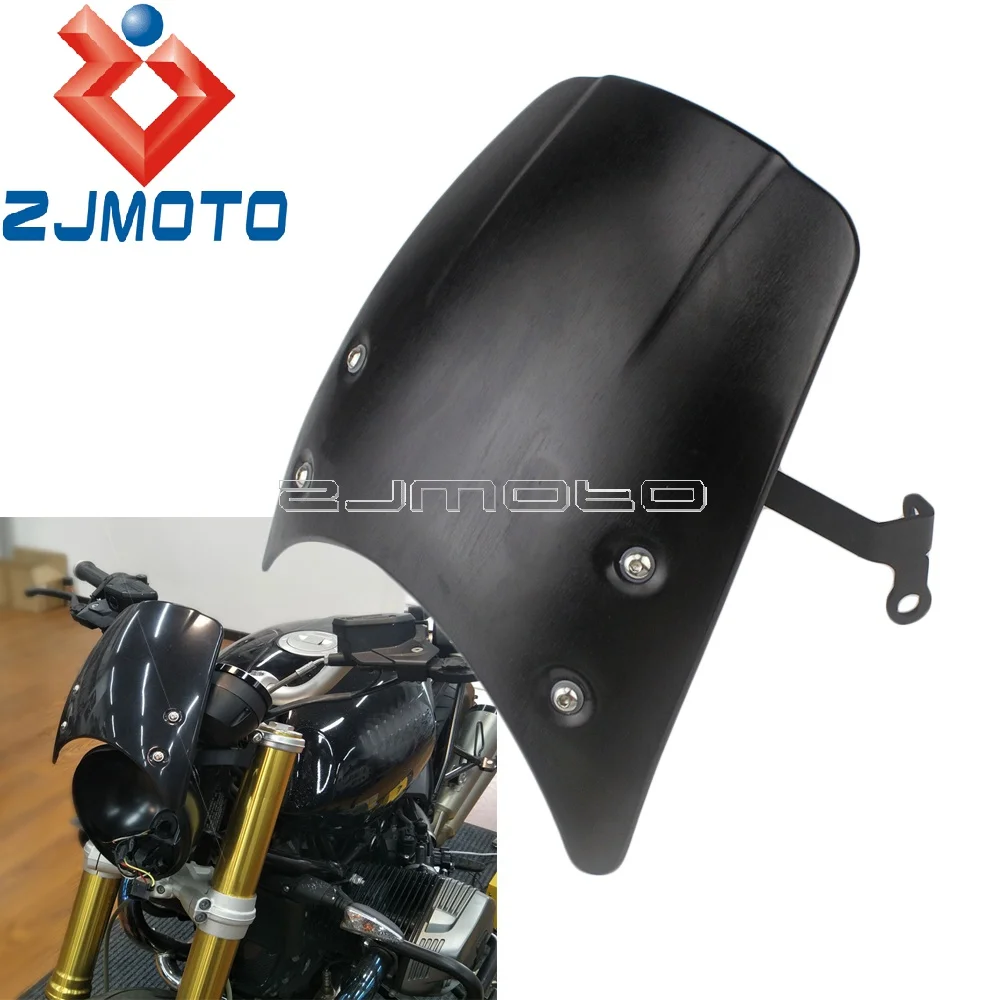 

Motorcycle Aluminum Windshield Windscreen Headlight Fairing For BMW R9T R nine T 2014-2019 Front Air Deflector Spoiler Protector