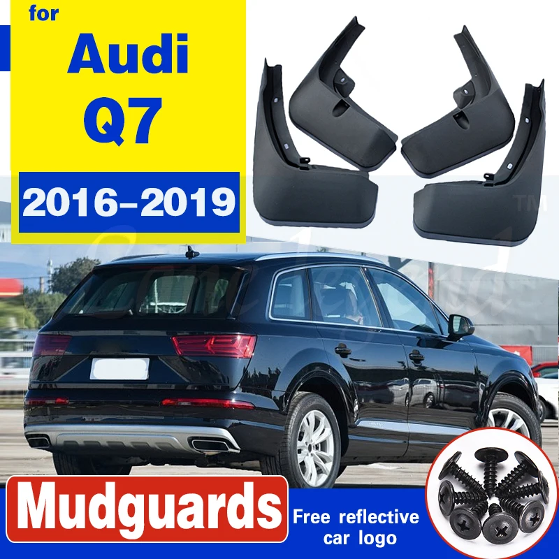 FRONT + REAR MUDFLAPS FIT FOR 2016-2019 AUDI Q7 MUD FLAP MUD FLAPS SPLASH GUARDS MUDGUARDS MOLDED FENDER KIT ACCESSORIES