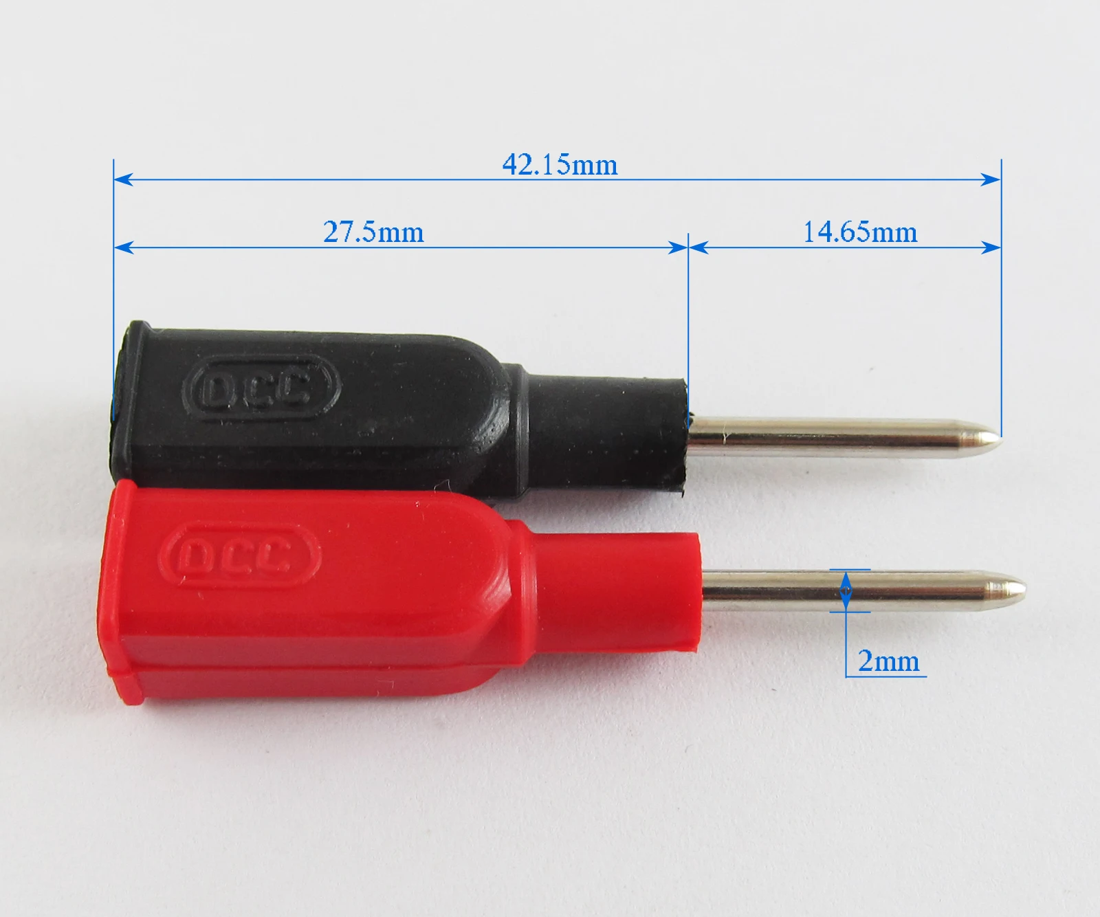 2 pces dcc latão 4mm banana fêmea para 2mm pino ponta cabeça para multímetro teste sondas