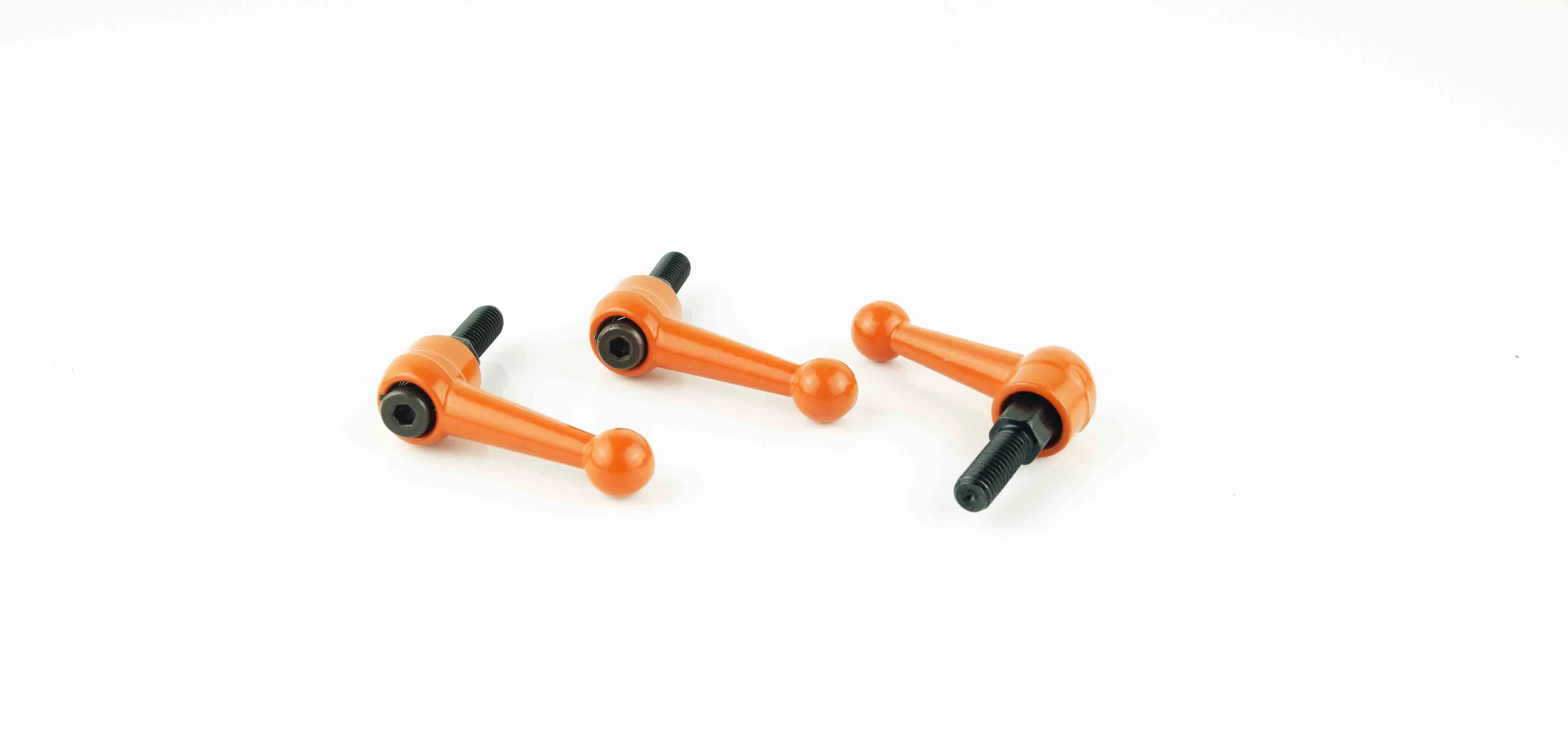 M5 M6 Solid Zinc Alloy Orange Adjustable Handle Clamping Lever Arm Tension Levers Knob
