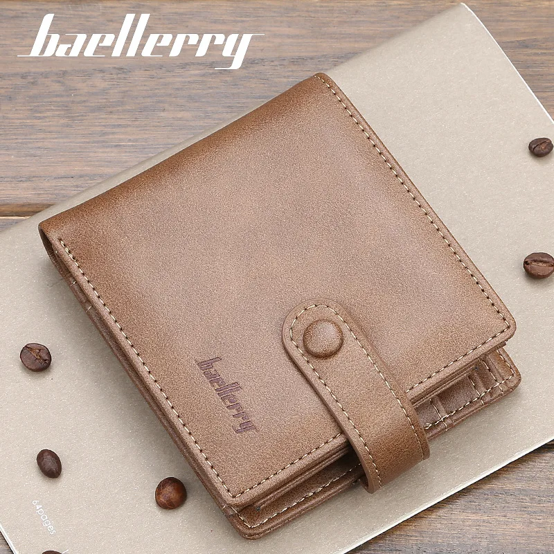 2025 Baellerry Short Hasp Men Wallets 9 Card Holders Desigh Men Leather Purse Solid Coin Pocket High Quality Male Purse
