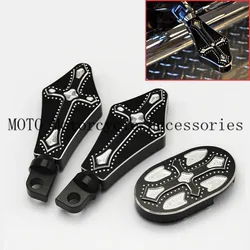 Cross style CNC Foot Peg Footrest Brake Pedal Pad Cover For Harley Sportster XL 1200 883 N XL883 XL1200 Touring Softails Dyna