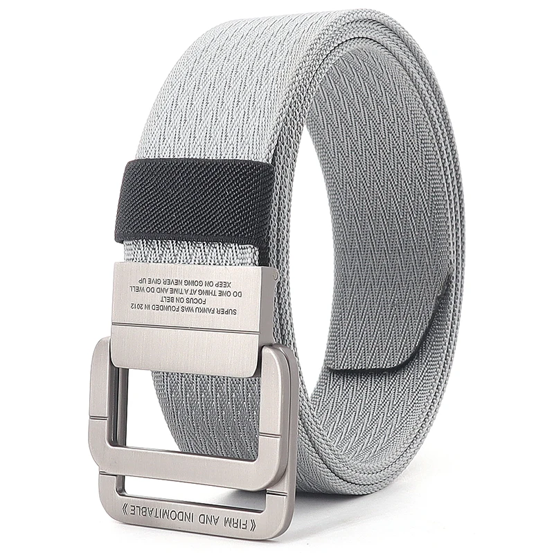 Ceinture à rayures sauvages en Nylon pour hommes et femmes, tissage décontracté, pistolet tactique d'extérieur, Double anneau, boucle en métal, libération rapide, mode jeune