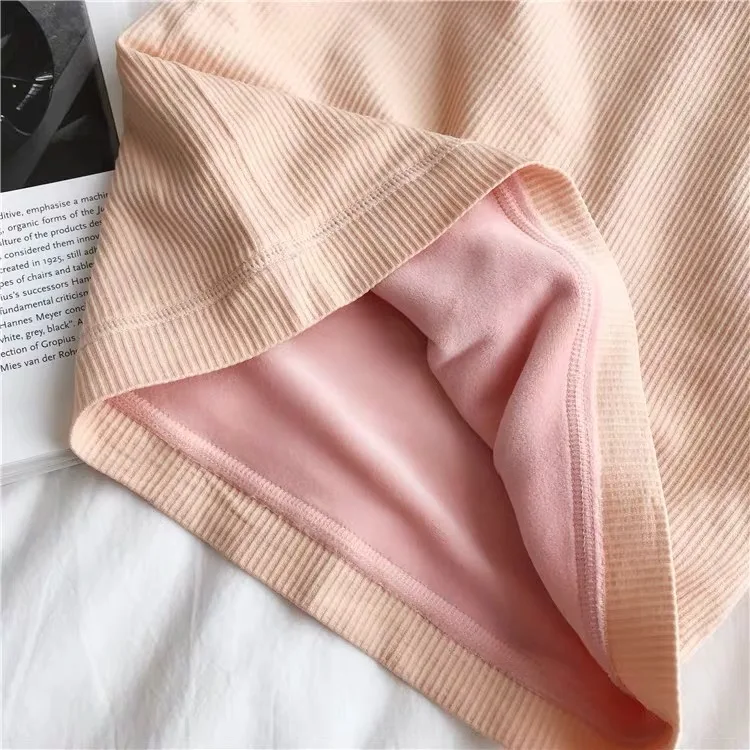 Winter Warm Lace Crop Top Vest Women's Lace Slim Plus Velvet Top Thick Plus Size Women Thermal Vest Lace Fleece Tank Tops