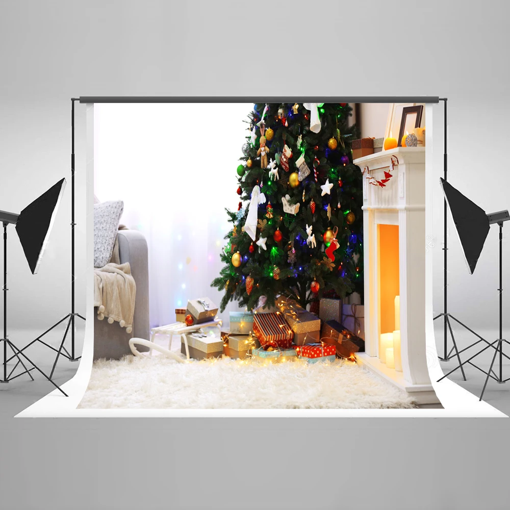 

VinylBDS Christmas Backdrop Photography Christmas Tree Toys Photographie Background Warmth Indoor Backdrops for Photo Studio