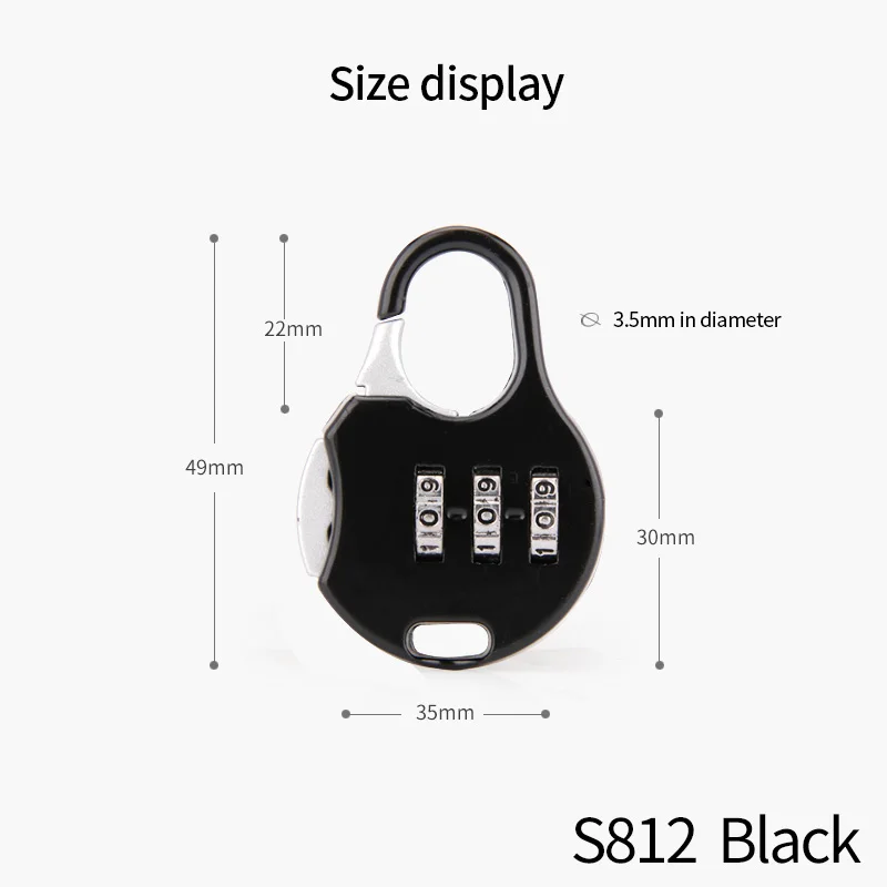 Password lock backpack luggage lock gym dormitory cabinet storage box padlock metal mini small padlock