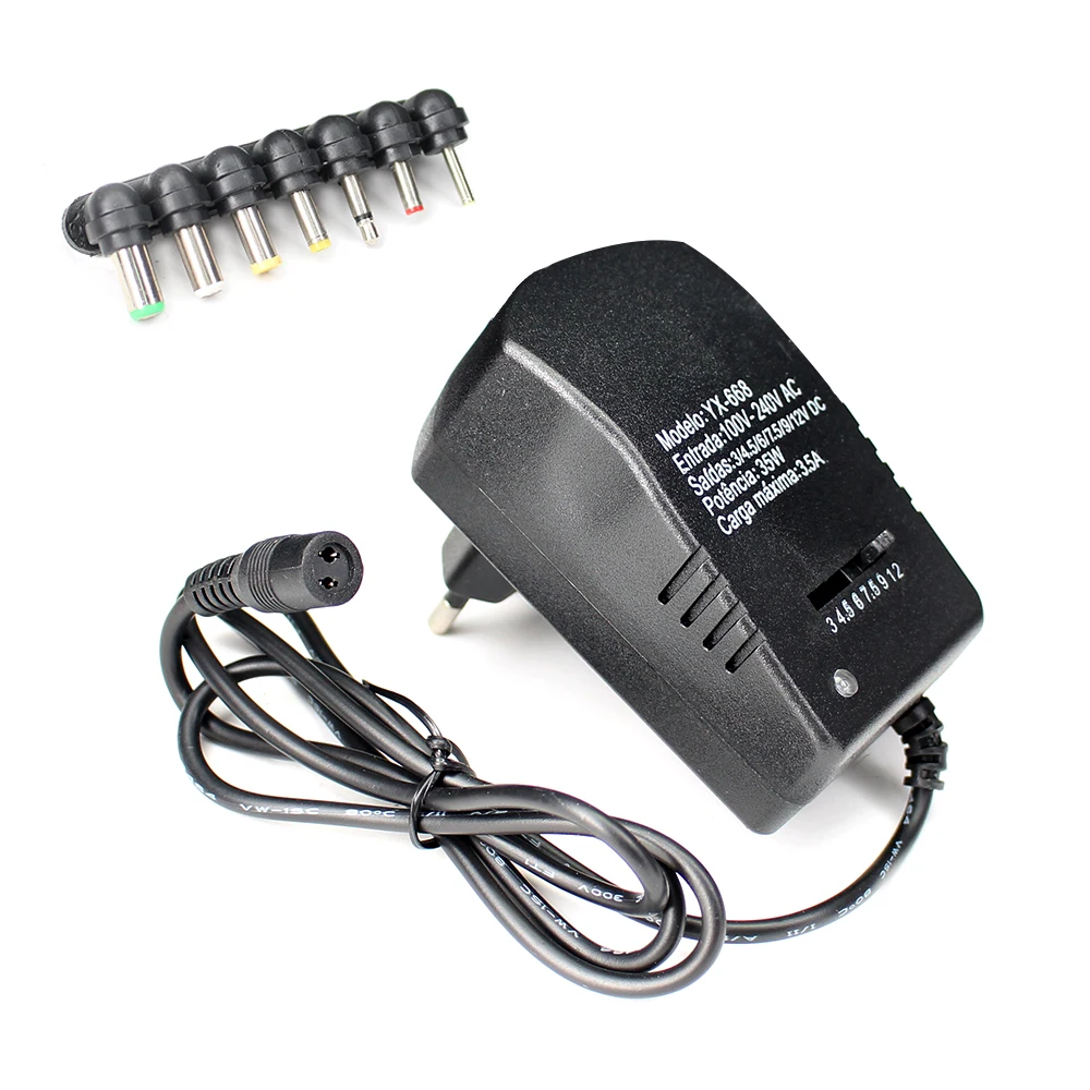 AC DC Transformers 220V To 12V 5V Switching Power Supply 3V - 12V Adjustable Power Supply Adapter 5 12 Volt 3A 30W Cable 7 Plugs