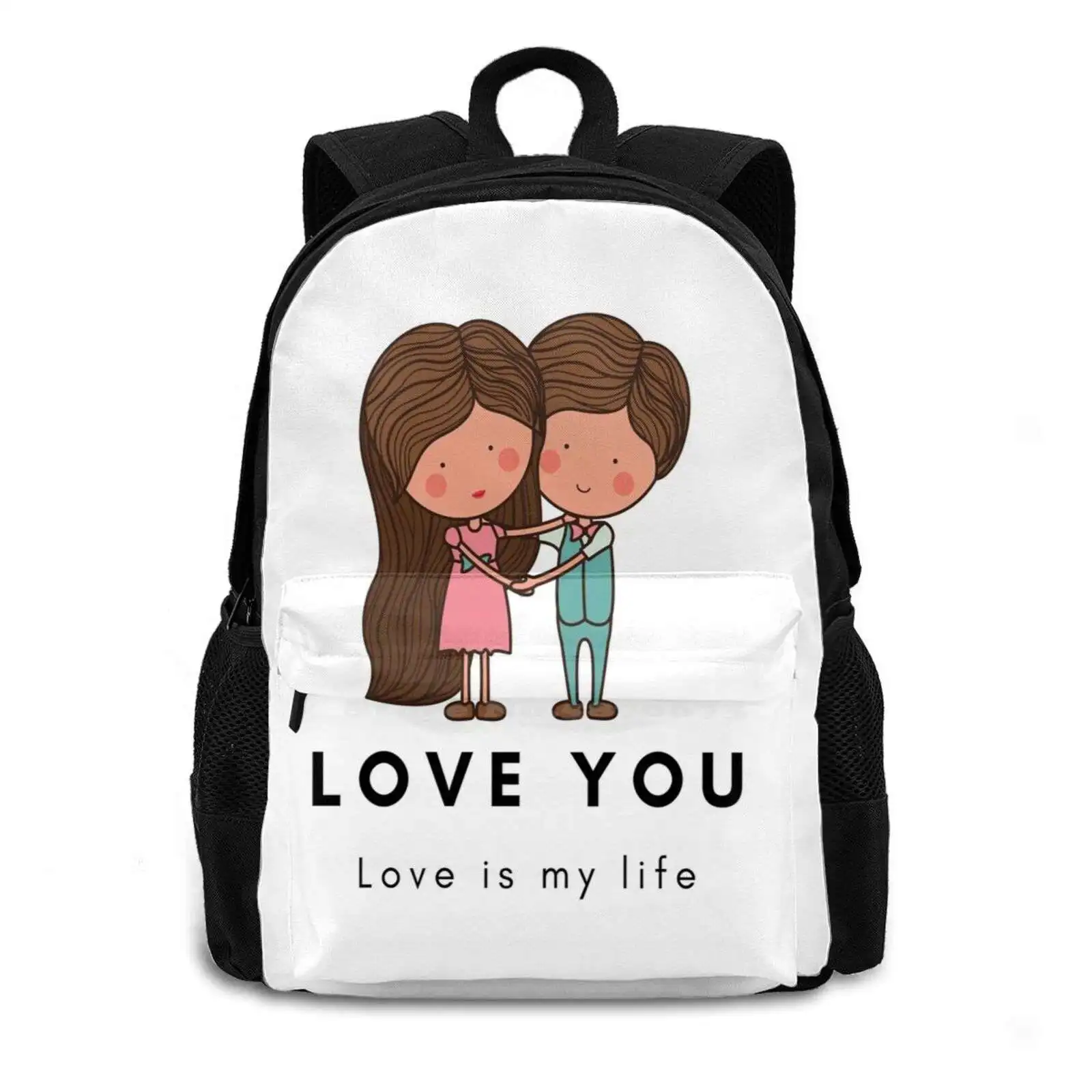 Love You Dark School Bags For Teenage Girls Laptop Travel Bags Love Design Love Couple Where Is The Love Summer Is Love Abs Cbn