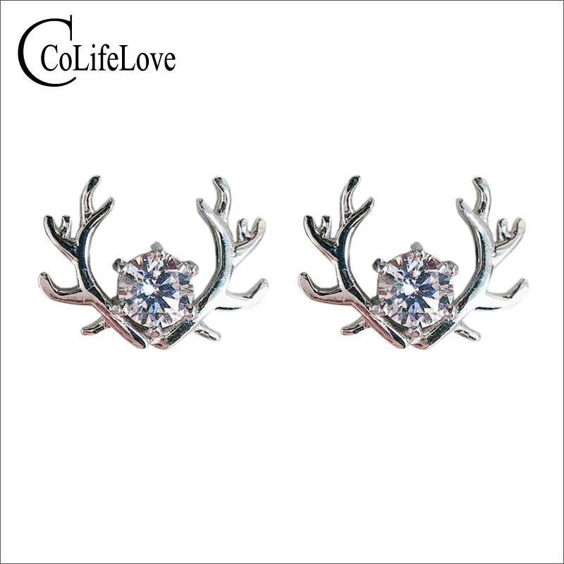 

Серьги из серебра 925 пробы, с муассанитом