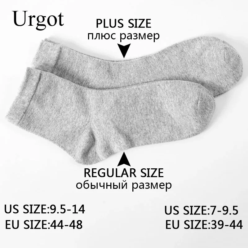 Urgot 10 Pairs High Quality Comb Cotton Men Dress Socks Plus Size Black Long Business Classic Solid Color Socks 46 47 48 49 50