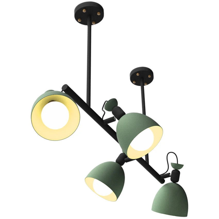 Designer Nordic E27 Long Strip Pendant Lights Modern Restaurant Bar Bar Study Macaron Candy Straight Row Pendant Lamps Fixtures