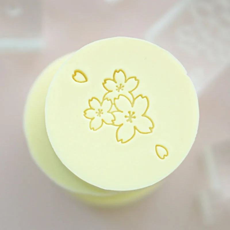 Flower Series Acrylic Soap Stamp, Handmade Soap Seal, Letters and Patterns Gift, Transparent Chapters, 40x40mm