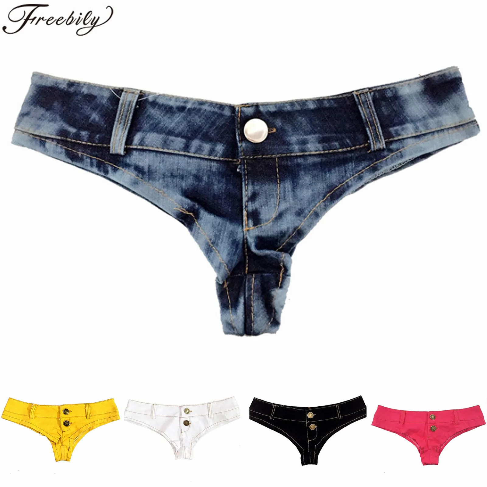 Summer Low Waist Denim Shorts Women Fashion Sexy Mini Hot Pants Night Club Bar Party Dance Performance Booty Shorts Casual Daily