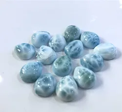Natural Larimar Cabochon Tear Drop gemstone beads CABS For Jewelry Making Rings Pear Shape Face Pendant Accessories