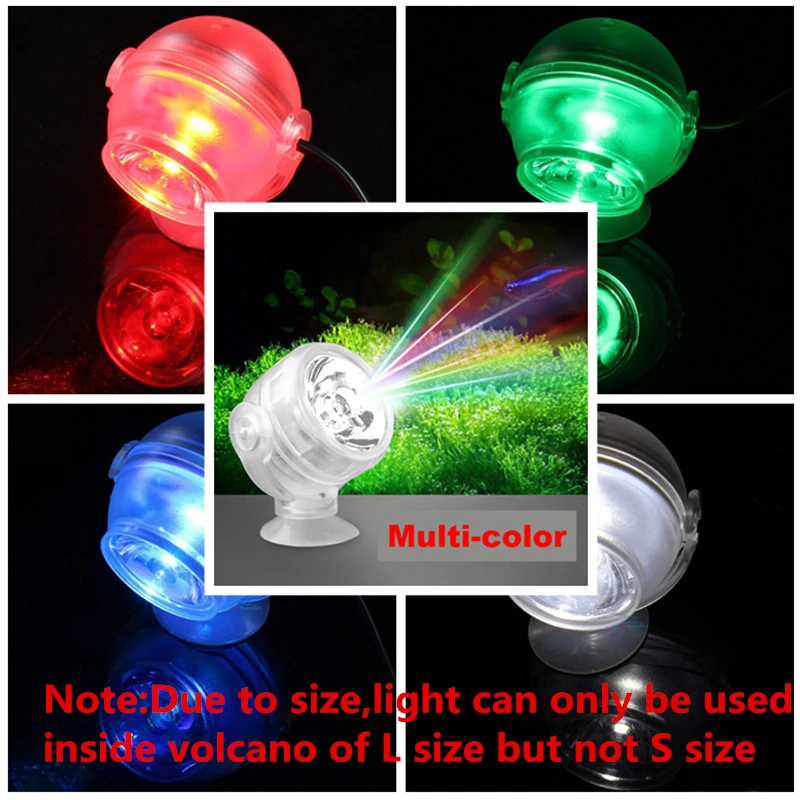 New Fashion Aquarium Volcano Stone Decoration Fish Tank Bubble Volcano Eruption Aquarium Ornament Used With Air Pump Led Light