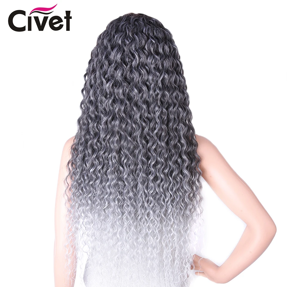 30 Inch Long Afro Kinky Curly Hair Bundles With Closure Synthetic Hair Extensions 9Pcs/Lot Ombre Blonde Hair Weaves For Women