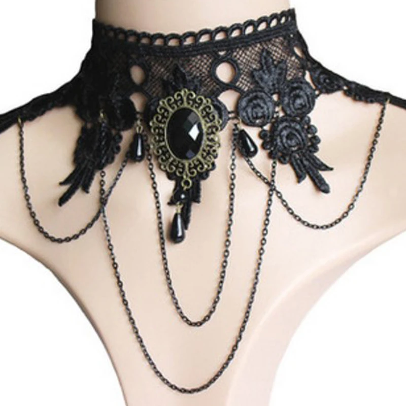 Vintage Choker Necklace Gothic Jewelry Necklaces & Pendants False Collar Statement Necklace For Women Accessories