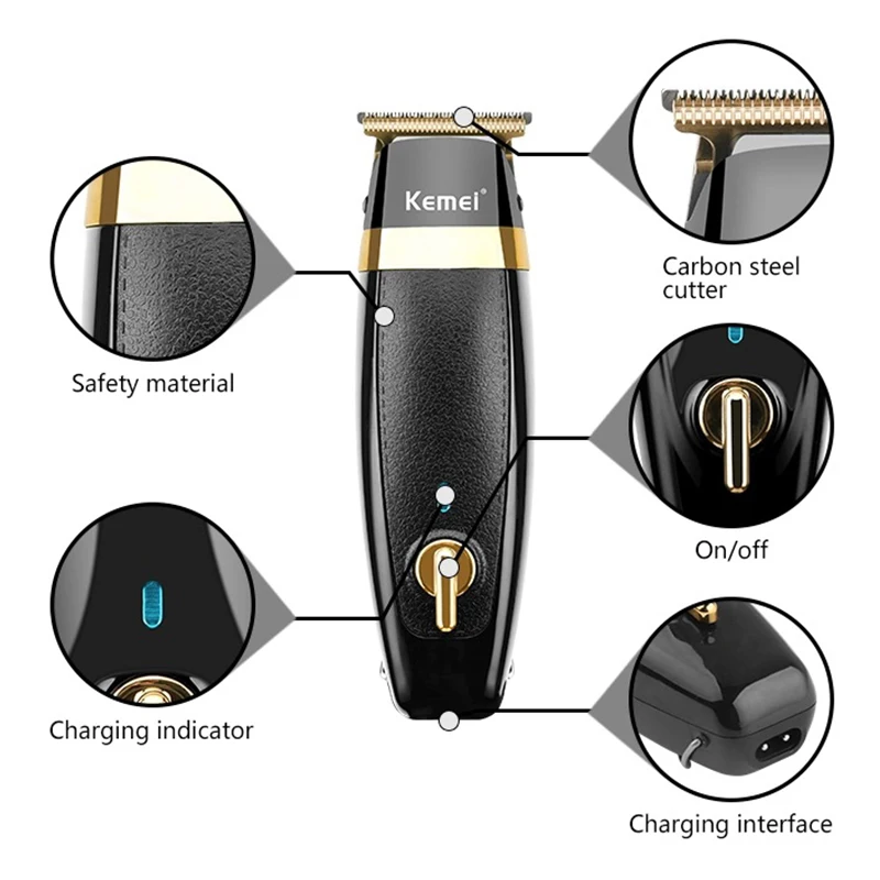 kemei 1834 professional hair trimmer for men beard hair clipper electric rechargeable edge hair cutting machine for body