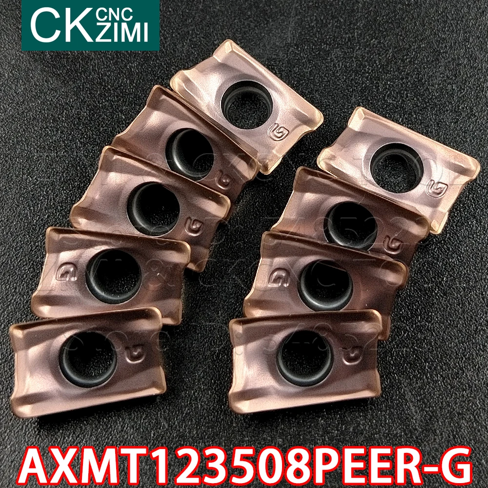 Insertos de carburo AXMT123508PEER-G ZM1036 AXMT 123508 PEER G, insertos de fresado, herramientas de torno de corte de fresado Indexable CNC, 10 Uds.