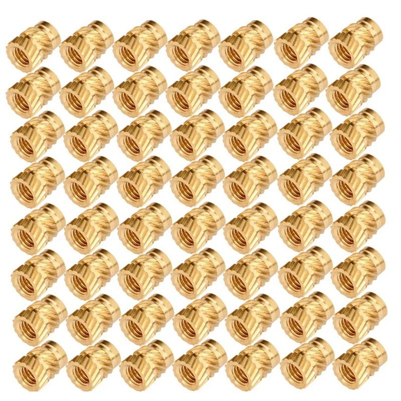 Hot 100Pcs M3 Thread Knurled Brass Threaded Heat Set Heat Resistant Insert Embedment Nut for 3D Printer