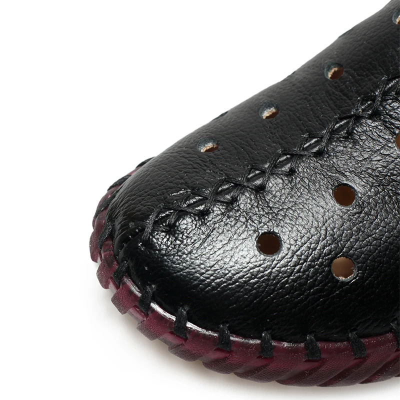 GKTINOO-zapatos planos de piel auténtica para mujer, Calzado cómodo hecho a mano, con agujeros, para embarazadas