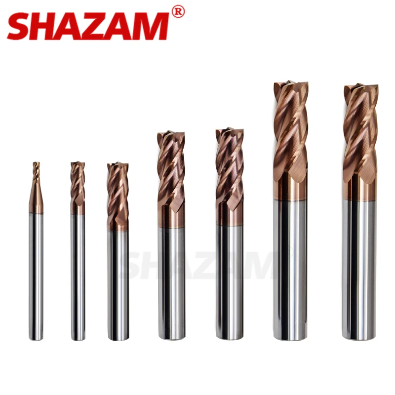 Milling Cutter Alloy Coating Tungsten Steel Tool Cnc Maching Hrc65 Endmill SHAZAM Top  Milling Cutter Kit Milling Machine Tools