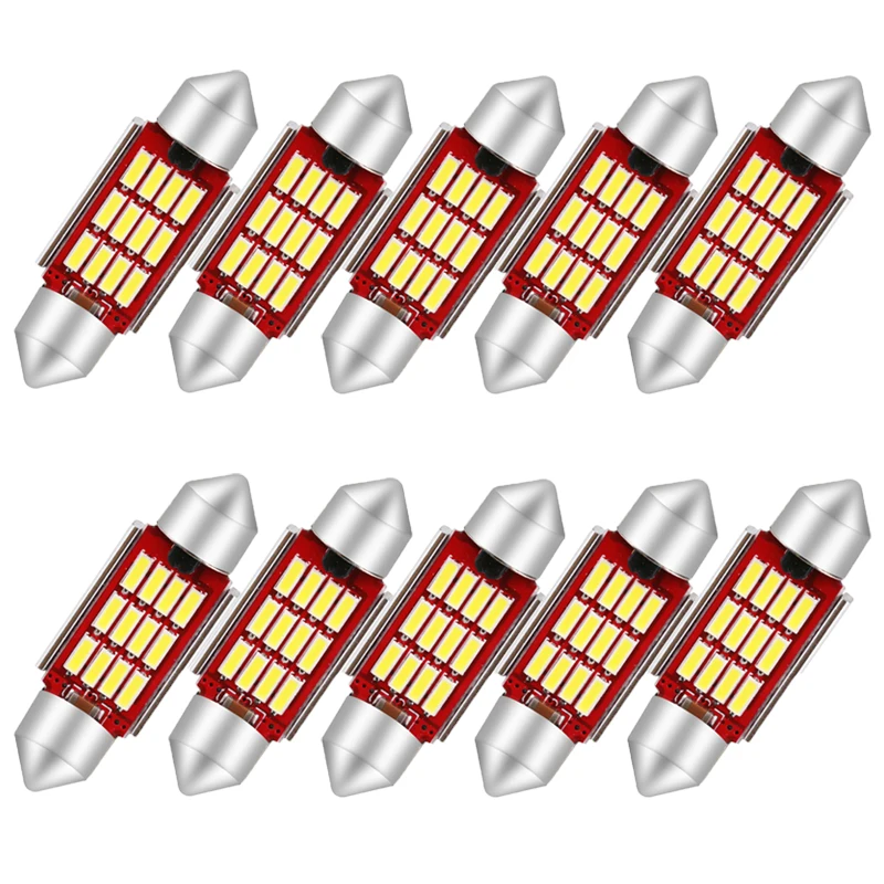 10PC C5W LED Canbus Festoon 31mm 36mm 39mm 41mm car Bulb Interior Reading Light License Plate Lamp White 5000K free error