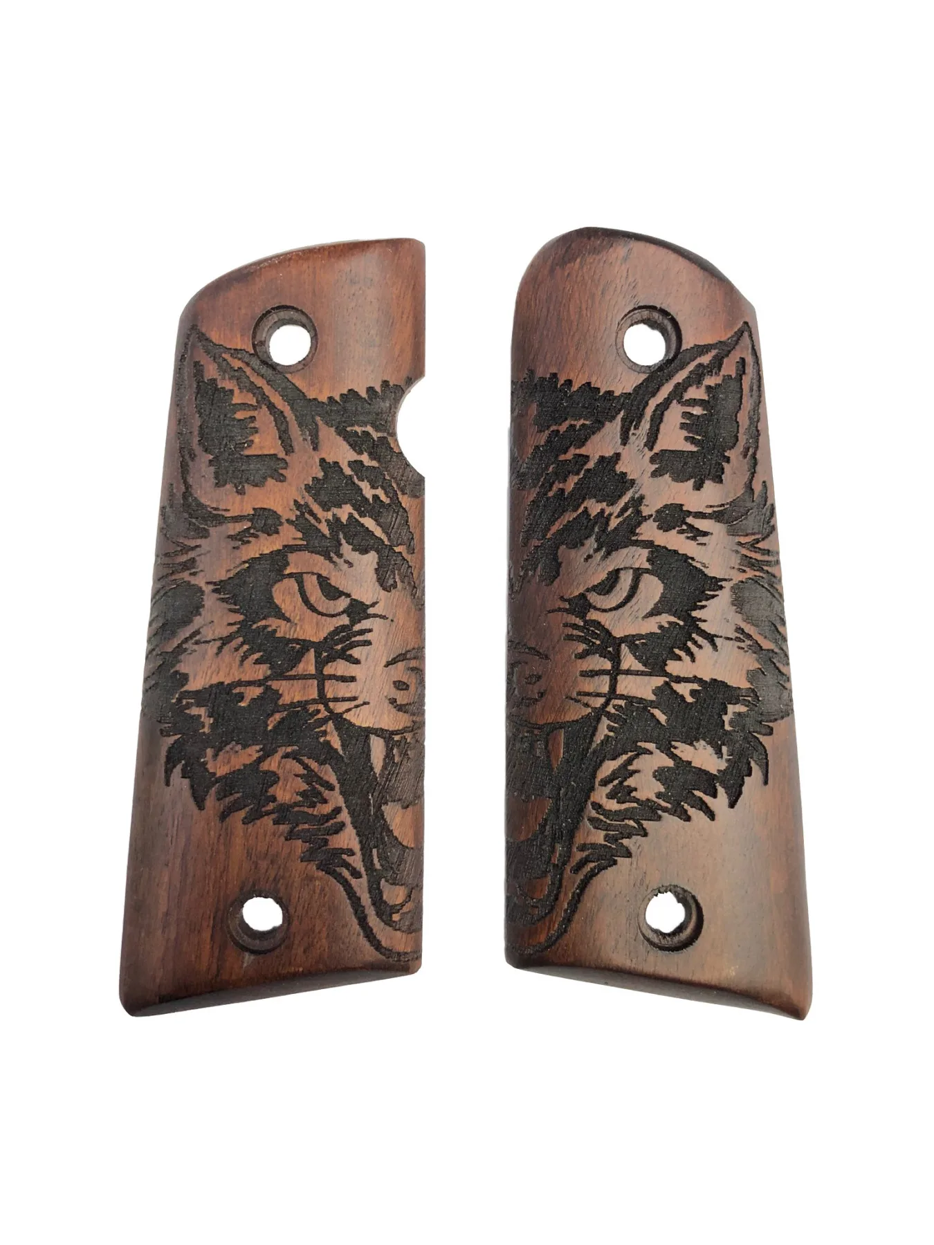 Colt 1911 Compatible Laser Cut Tiger Pattern Wooden Grip