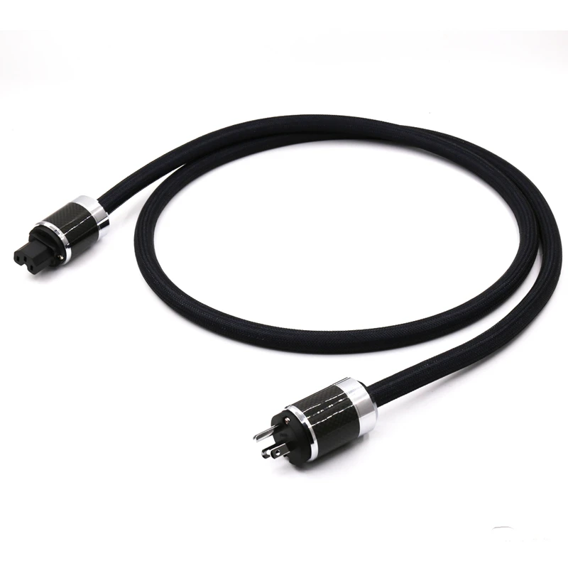 

Yter высококачественный медный Американский кабель питания переменного тока OFC, чистый черный аудиофил, шнур питания с разъемом питания из углеродного волокна