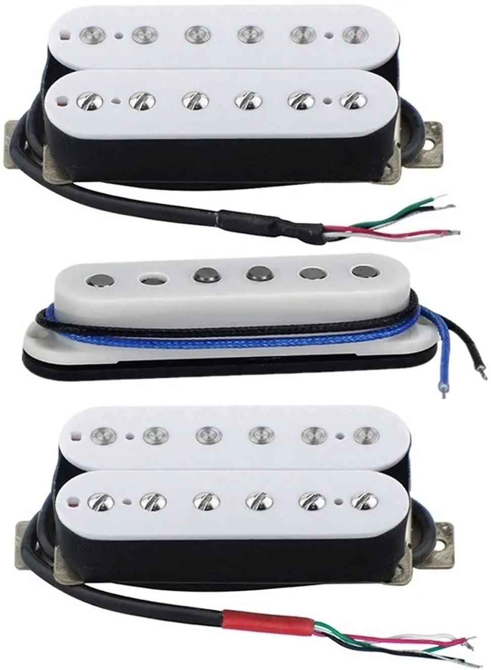 

Electric Guitar 3pcs HSH Alnico 5 Pickup Set Double Coil Humbucker/Single Coil/Humbucker Electric Guitar Pickups White