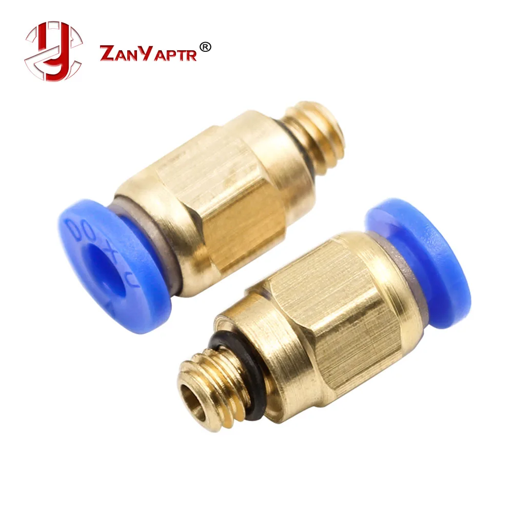 2 pcs/lot PC4-M6 Pneumatic Straight Fitting Connector for 4mm OD tubing M6 6mm Reprap 3D Printer Printers