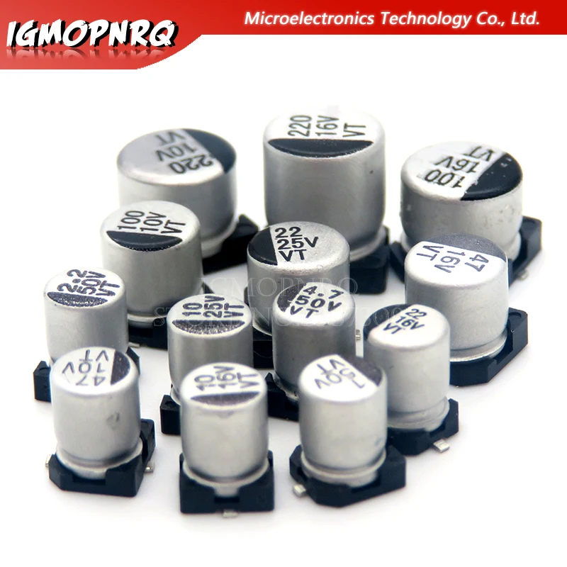 20pcs SMD Electrolytic capacitor aluminum 6.3V 10V 16V 25V 35V 50V 1UF 2.2UF 4.7UF 10UF 47UF 100UF 220UF 330UF 470UF 680UF