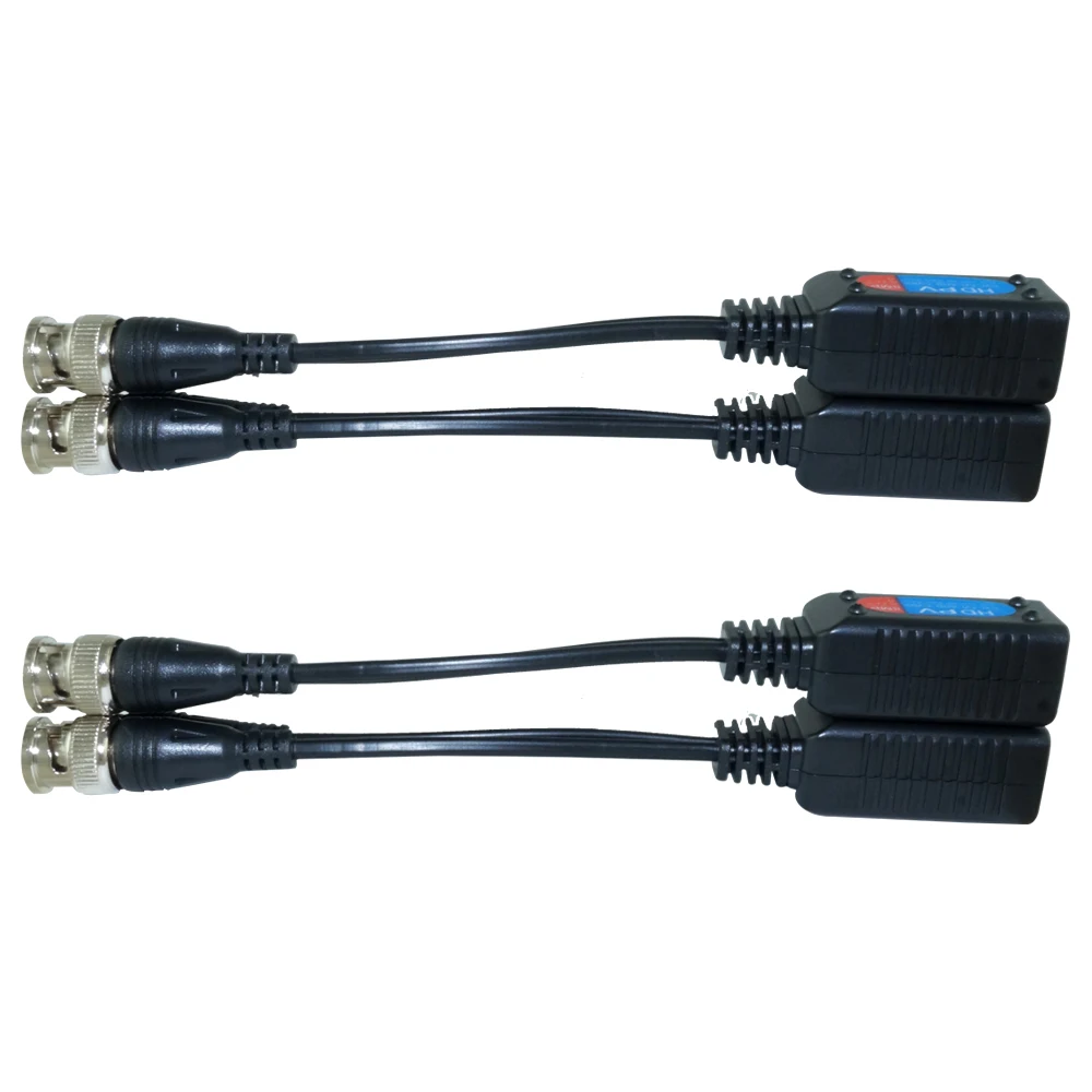 2 par/lote 4K CCTV Cable DC Power Video Balun pasivo BNC a RJ45 convertidor para 5MP 8MP CCTV Cables de transmisión de cámara