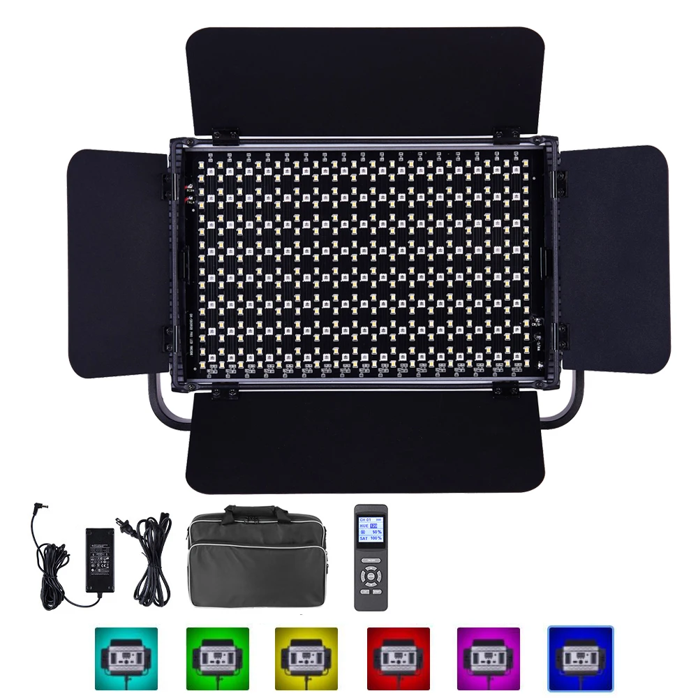 GK-S60RGB 6000LM Bi-Color Variable Ultra Thin Aluminium Alloy RGB LED Video Light Lighting Panel For Video PhotographyTV Studio