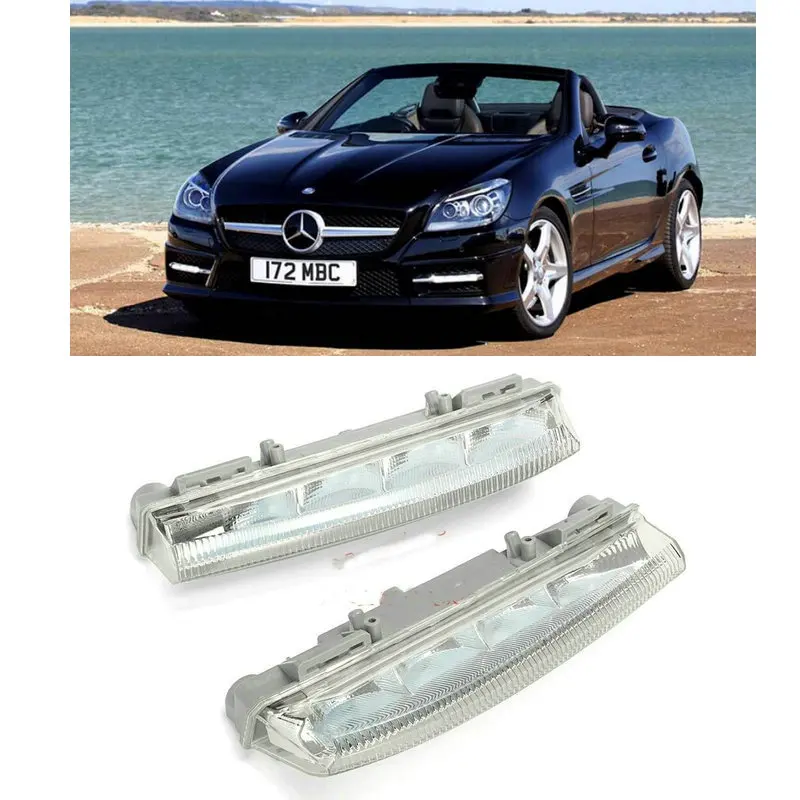 

2pc DRL Front Bumper Light For Mercedes R172 2011 2012 2013 SLK-Class A2049068900 A2049069000