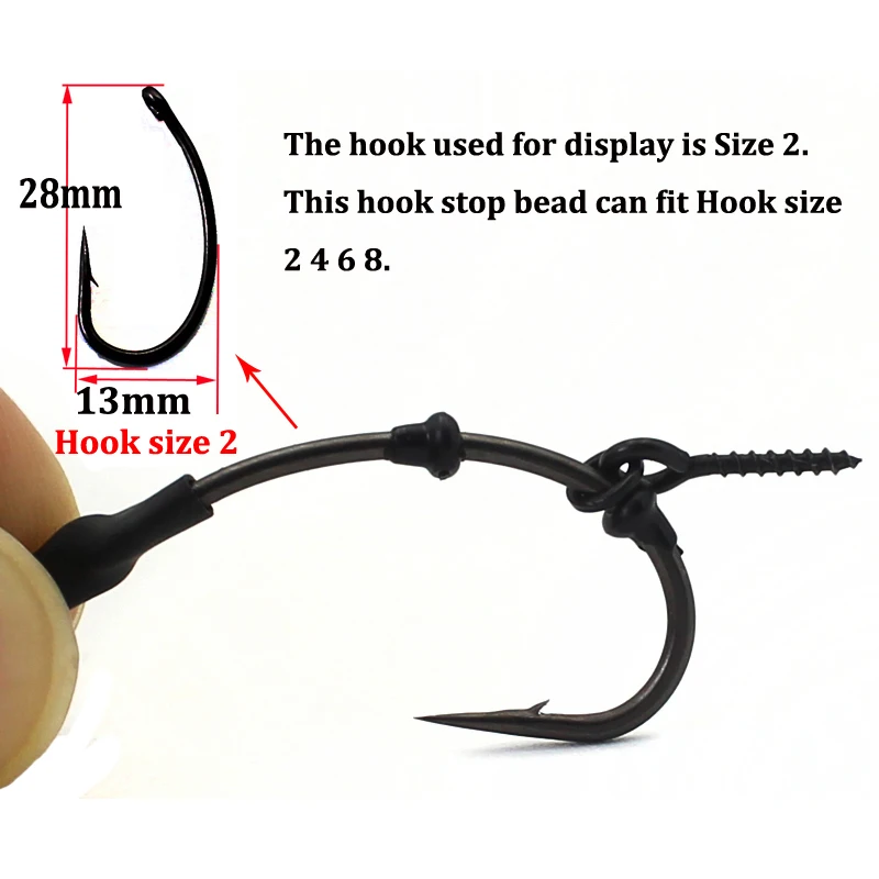 50PCS Carp Fishing Accessories Fishing Hook Stop Rubber Beads Fishing Hook Stopers Chod Heli Rigs Stop Beads for Carp Rig Tackle