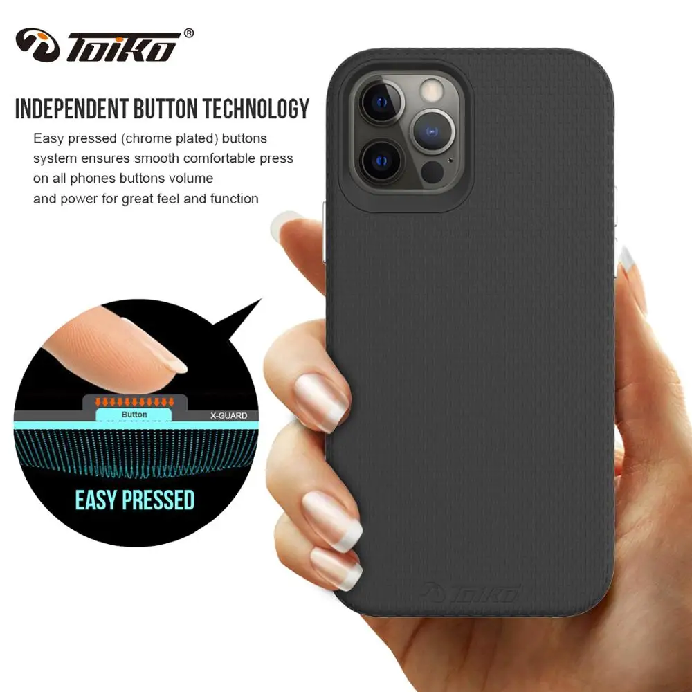 TOIKO X Guard Dual Layer Protective Case for iPhone 12 Pro Max Shockproof Cover iPhone 12 Pro Armor Bumper PC TPU Hybrid Shell