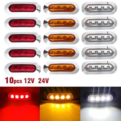 10шт Боковой габаритный фонарь янтарного цвета 4 SMD 12V 24V Водонепроницаемый светодиодный габаритный фонарь для прицепа Задний боковой фонарь для грузовика