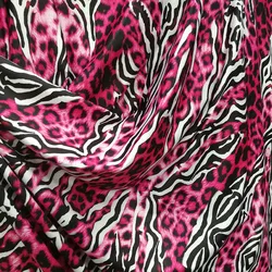 Good,4 Way Elastic,Milk Silk Knitted Cotton/Spandex Fabric,Diy,Sewing,Women Dress,Clothing,Rose/Red Stripe Leopard Print Fabric