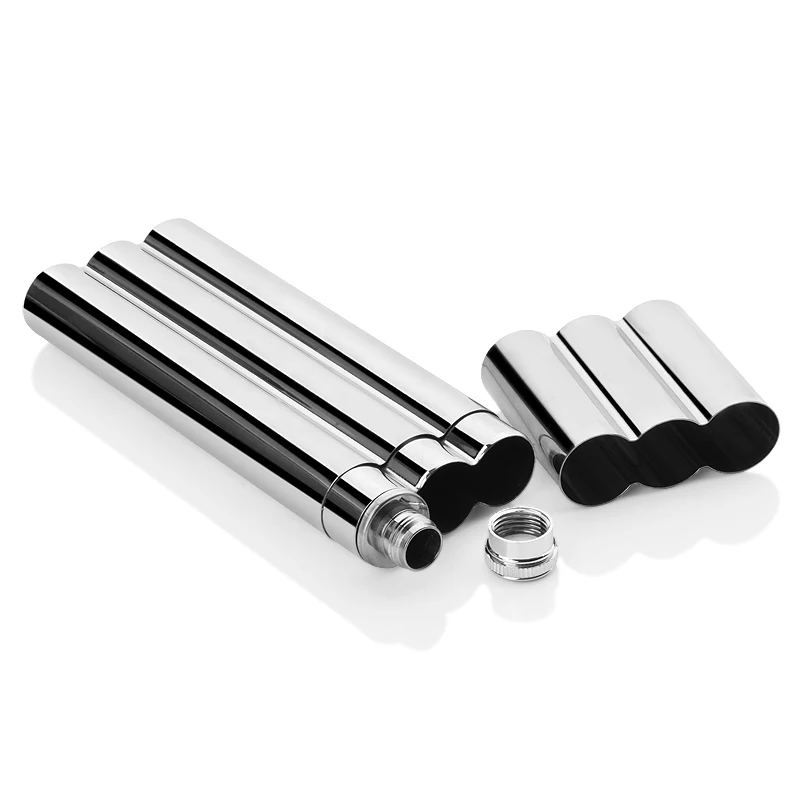 Portable 304 Stainless Steel Double Cigar Tube Box, Mirror Polished Cigar Case, Storage Box, Exquisite