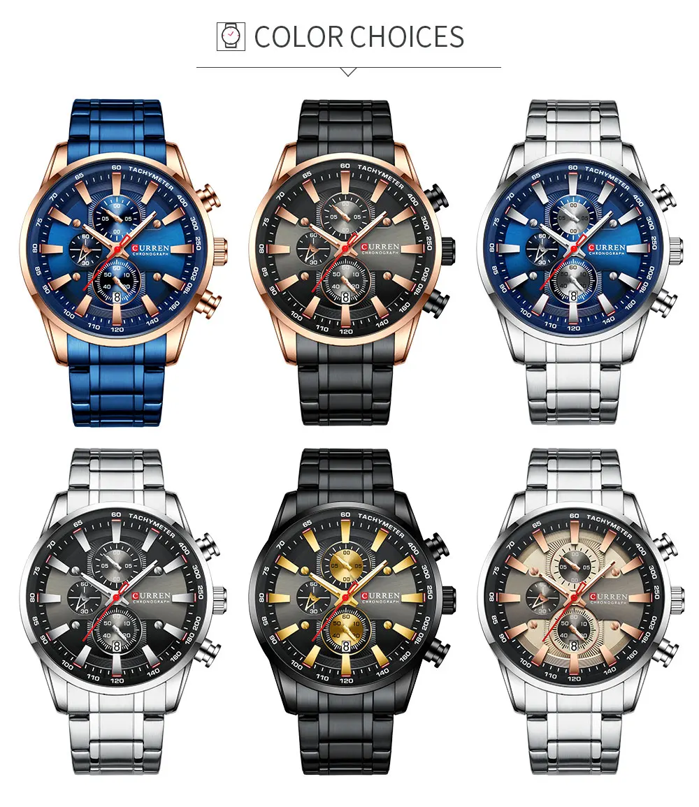 CURREN Neue Herren Uhren Quarz Business Wasserdichte Uhr Mann Uhren Top Marke Luxus Armbanduhr Männer Chronograph Reloj Hombre – Detail 4