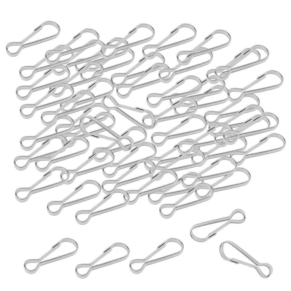 100pcs   Stainless   Steel   Snap   Hook   Keychain   Carabiner   Backpack