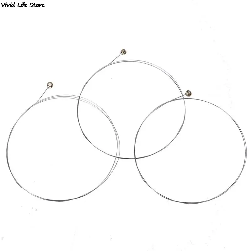 Cuerdas de acero de tono plateado, E-1 para cuerdas de guitarra acústica, 5 unidades