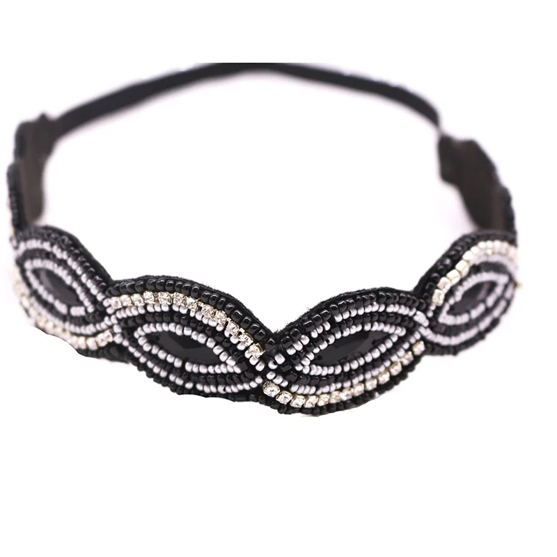 Ethnic Seed Beads Handmade Headband Pearl Rhinestone Customized Beaded Hairband For Women & Girls Hair Accessories