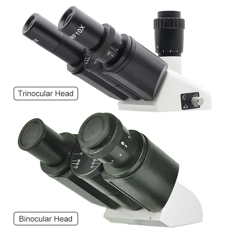 Microscope Trinocular Head Free Monocular Head Binocular Head for Biological Microscope with WF10X WF16X Large Field Eyepiece