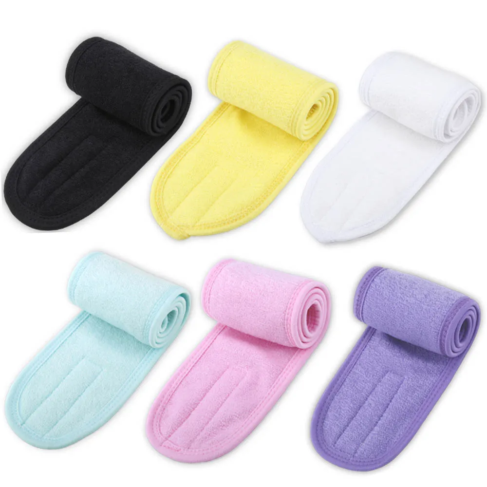 Eyelashes Extension Adjustable Hairband Spa Bath Shower Wrap Head Terry Cloth with Magic Tape Cosmetic Women Make Up Accessories