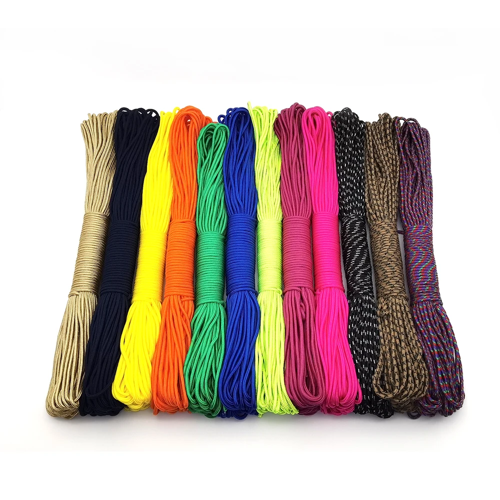 100ft 3mm Solid Parachute Cord Lanyard Rope Mil Spec Type One Strand Climbing Camping Survival Equipment Paracord